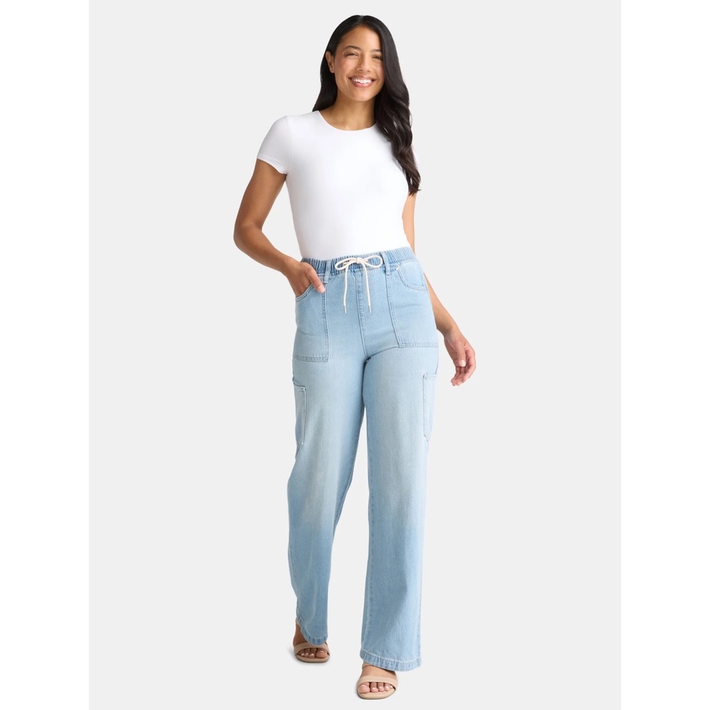Madden NYC Women's Wide Leg Cargo Jeans - XS